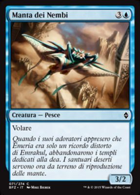 Carta MTG-Manta dei Nembi-Battaglia per Zendikar-N.071-ITA-EX-Common Carta MTG-Manta dei Nembi-Battaglia per Zendikar-N.071-ITA-EX-Common