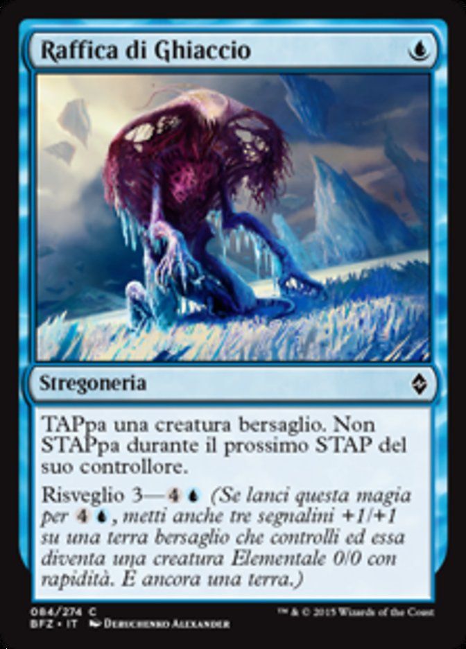 Carta MTG-Raffica di Ghiaccio-Battaglia per Zendikar-N.084-ITA-EX-Common