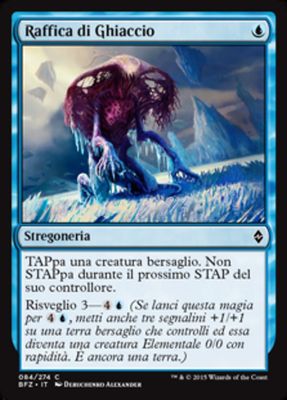 Carta MTG-Raffica di Ghiaccio-Battaglia per Zendikar-N.084-ITA-EX-Common