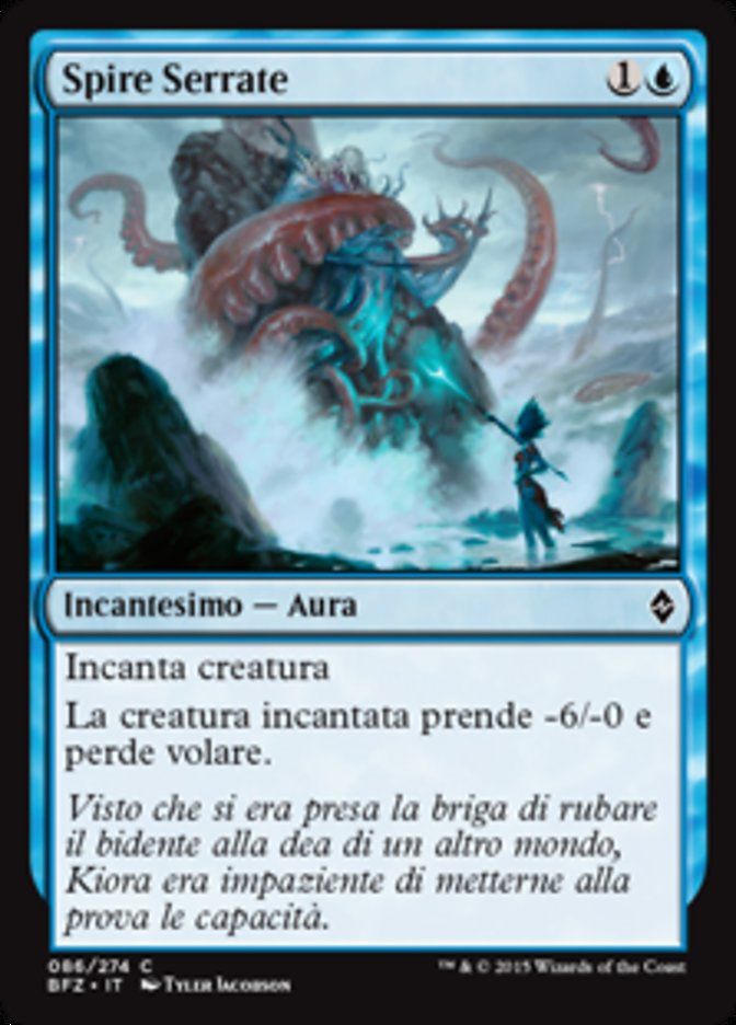Carta MTG-Spire Serrate-Battaglia per Zendikar-N.086-ITA-EX-Common Foil
