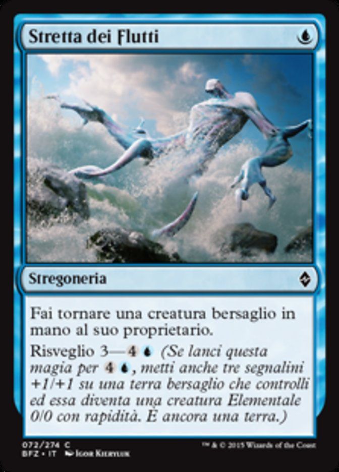 Carta MTG-Stretta dei Flutti-Battaglia per Zendikar-N.072-ITA-EX-Common