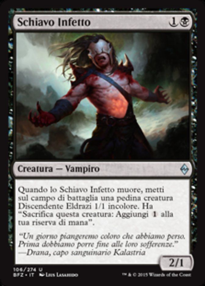 Carta MTG-Schiavo Infetto-Battaglia per Zendikar-N.106-ITA-EX-Uncommon