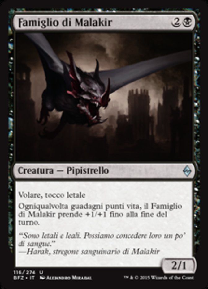 Carta MTG-Famiglio di Malakir-Battaglia per Zendikar-N.116-ITA-EX-Uncommon