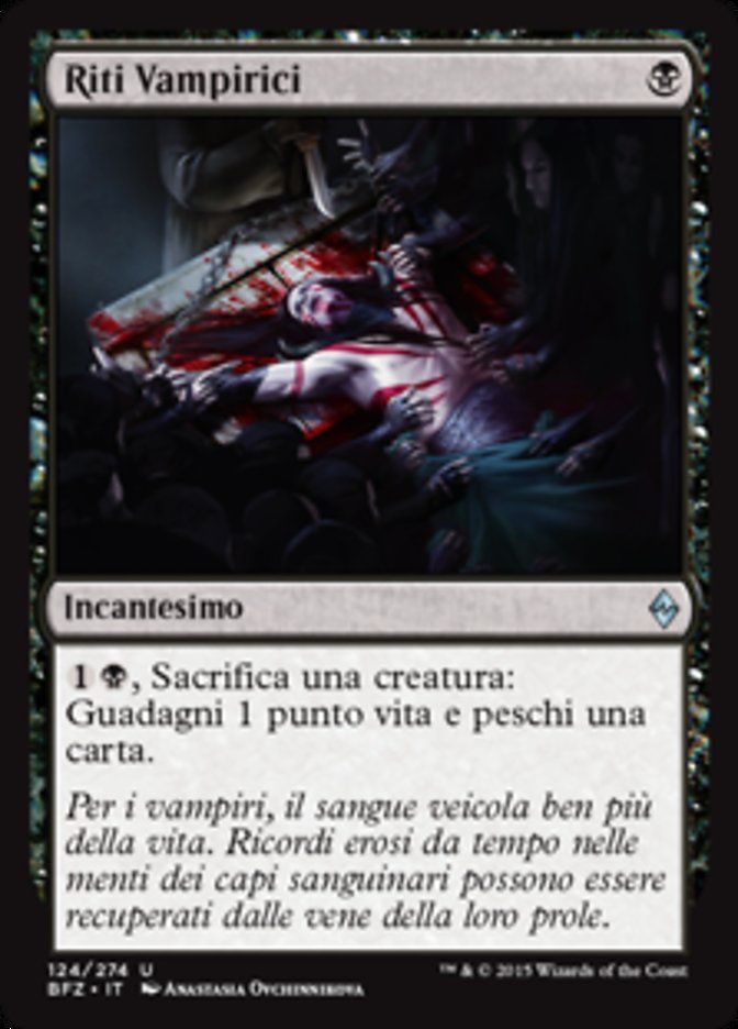 Carta MTG-Riti Vampirici-Battaglia per Zendikar-N.124-ITA-EX-Uncommon