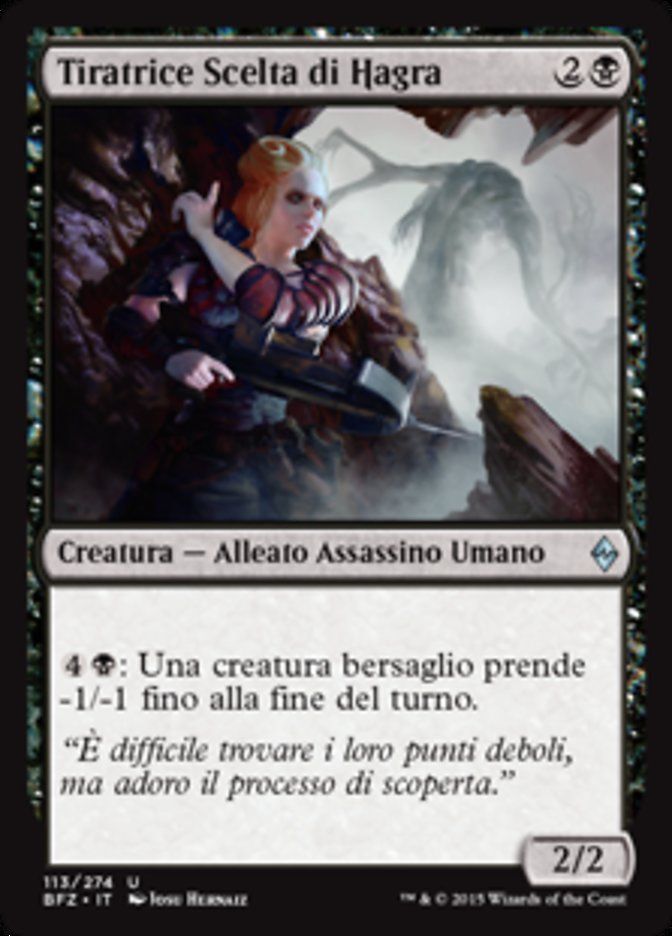 Carta MTG-Tiratrice Scelta di Hagra-Battaglia per Zendikar-N.113-ITA-EX-Uncomm