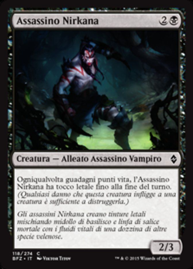 Carta MTG-Assassino Nirkana-Battaglia per Zendikar-N.118-ITA-EX-Common