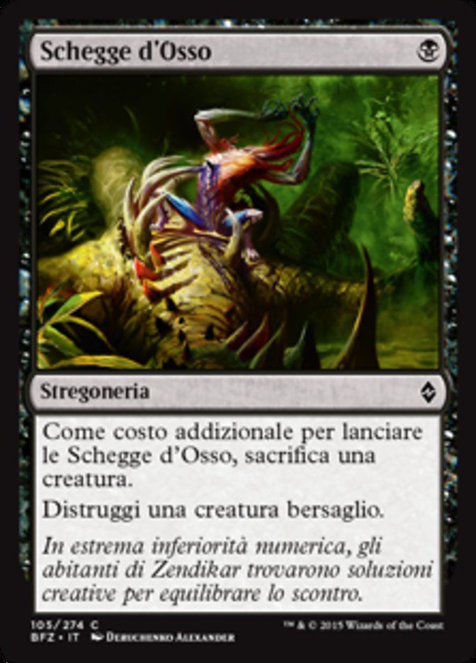 Carta MTG-Schegge d'Osso-Battaglia per Zendikar-N.105-ITA-EX-Common