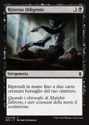 Carta MTG-Ritorno Diligente-Battaglia per Zendikar-N.110-ITA-EX-Common