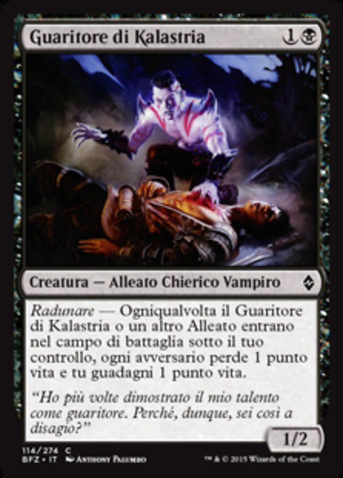 Carta MTG-Guaritore di Kalastria-Battaglia per Zendikar-N.114-ITA-EX-Common