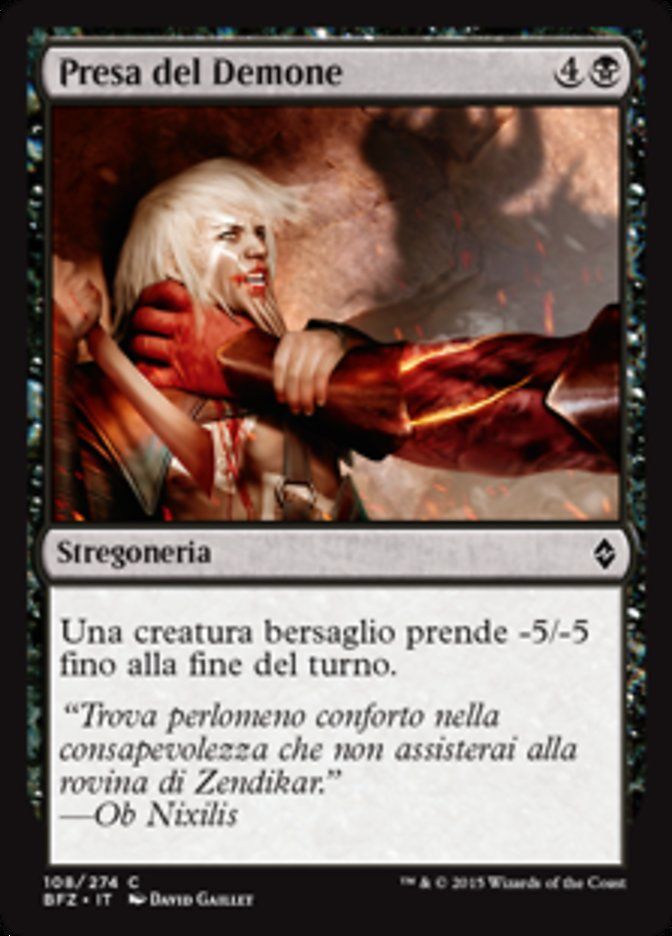 Carta MTG-Presa del Demone-Battaglia per Zendikar-N.108-ITA-EX-Common