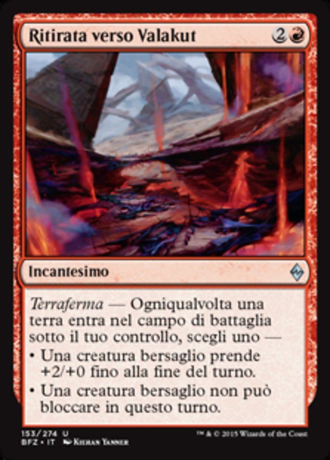 Carta MTG-Ritirata verso Valakut-Battaglia per Zendikar-N.153-ITA-EX-Uncommon