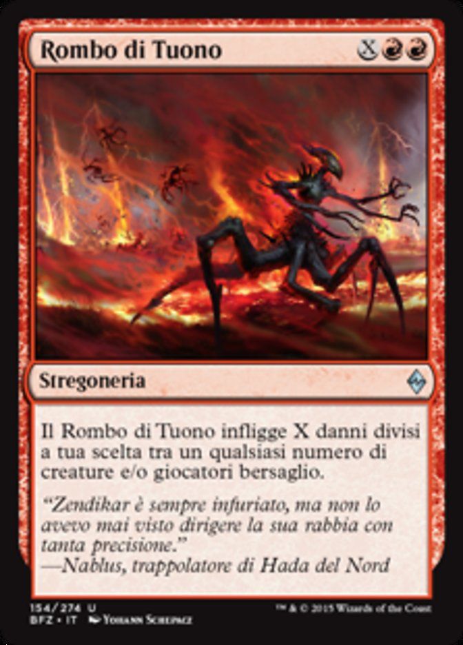 Carta MTG-Rombo di Tuono-Battaglia per Zendikar-N.154-ITA-EX-Uncommon