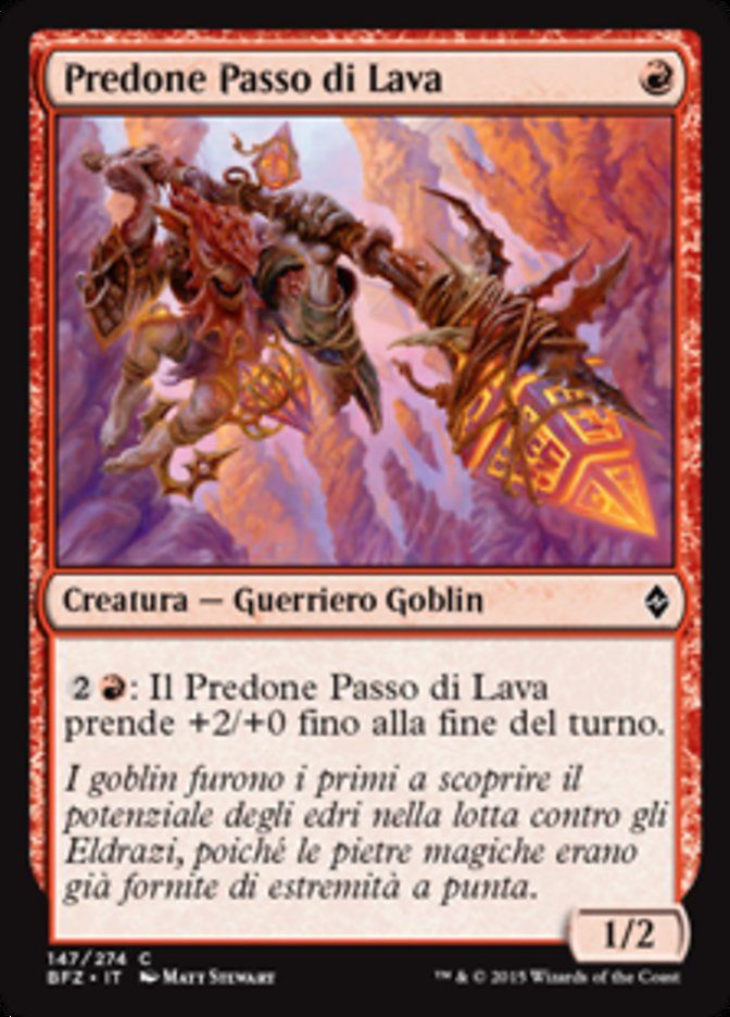Carta MTG-Predone Passo di Lava-Battaglia per Zendikar-N.147-ITA-EX-Common