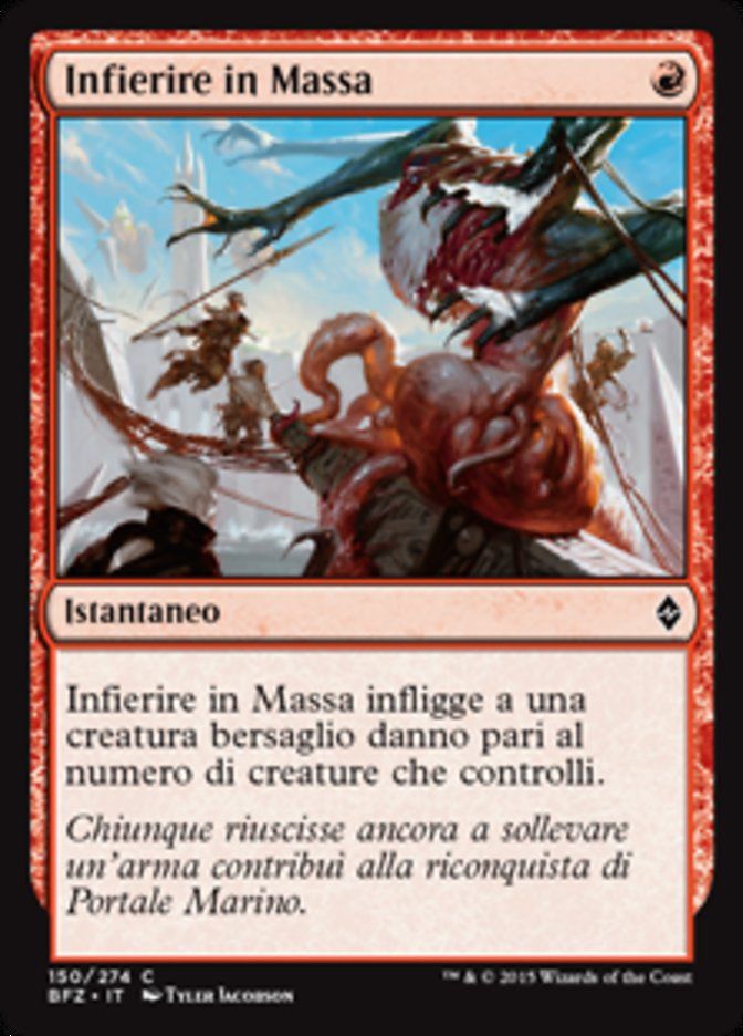Carta MTG-Infierire in Massa-Battaglia per Zendikar-N.150-ITA-EX-Common