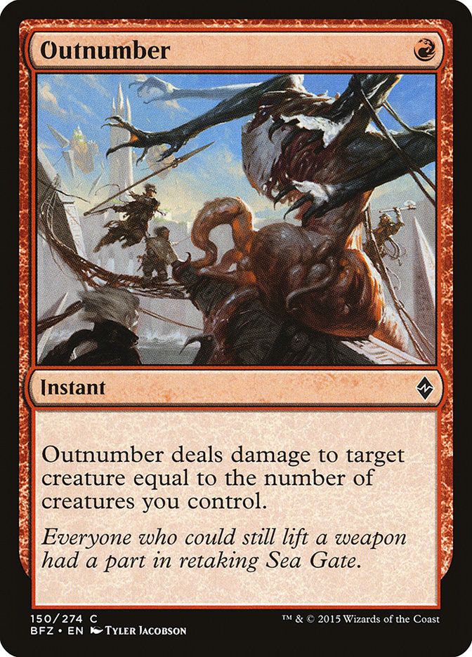 Carta MTG-Outnumber-Battaglia per Zendikar-N.150-EN-EX-Common