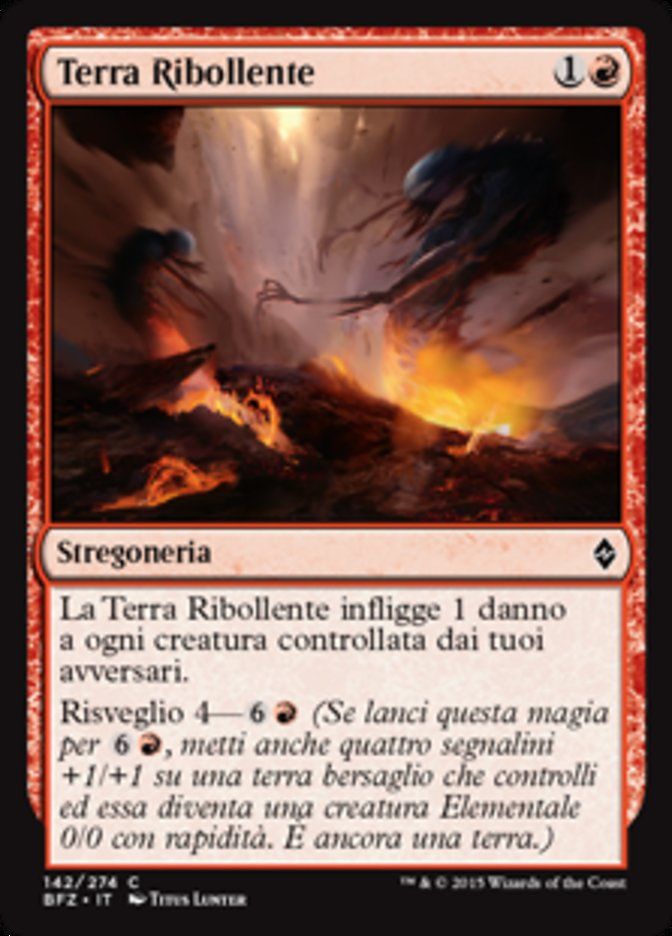Carta MTG-Terra Ribollente-Battaglia per Zendikar-N.142-ITA-EX-Common
