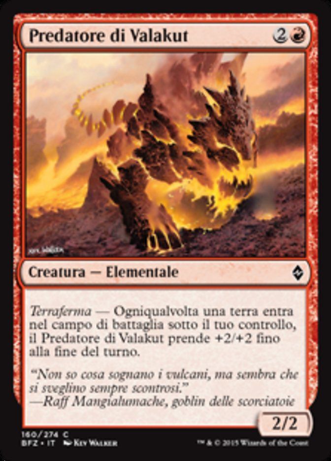 Carta MTG-Predatore di Valakut-Battaglia per Zendikar-N.160-ITA-EX-Common
