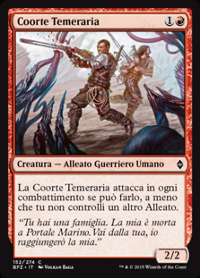 Carta MTG-Coorte Temeraria-Battaglia per Zendikar-N.152-ITA-EX-Common