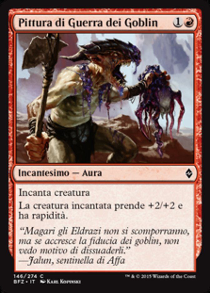 Carta MTG-Pittura di Guerra dei Goblin-Battaglia per Zendikar-N.146-ITA-EX-Com