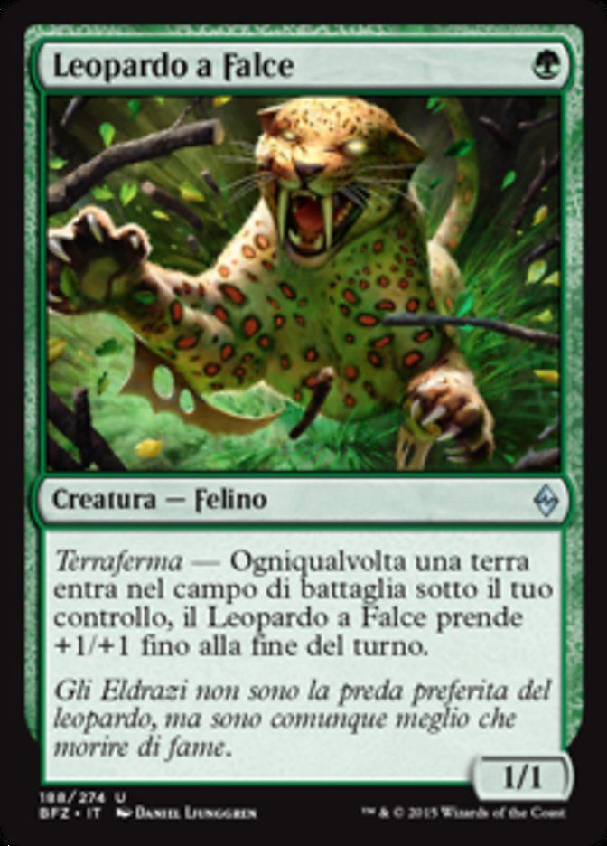 Carta MTG-Leopardo a Falce-Battaglia per Zendikar-N.188-ITA-EX-Uncommon