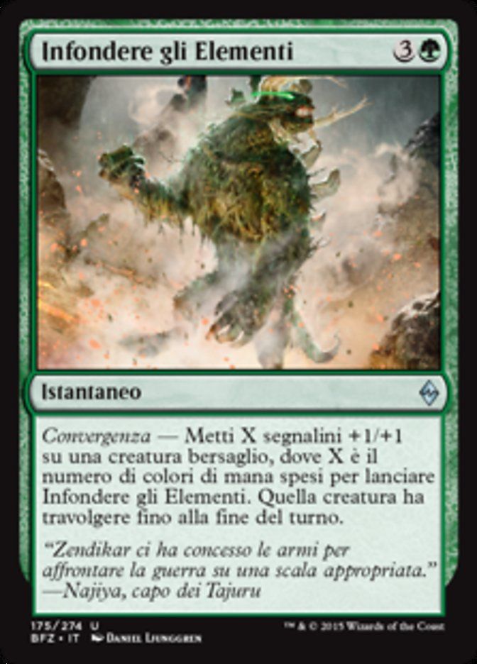 Carta MTG-Infondere gli Elementi-Battaglia per Zendikar-N.175-ITA-EX-Uncommon