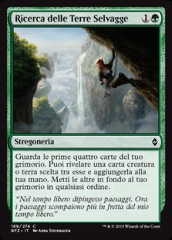 Carta MTG-Ricerca delle Terre Selvagge-Battaglia per Zendikar-N.189-ITA-EX-Comm