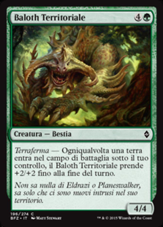 Carta MTG-Baloth Territoriale-Battaglia per Zendikar-N.196-ITA-EX-Common