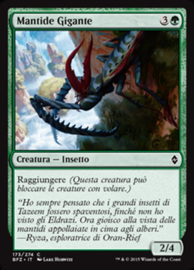 Carta MTG-Mantide Gigante-Battaglia per Zendikar-N.173-ITA-EX-Common
