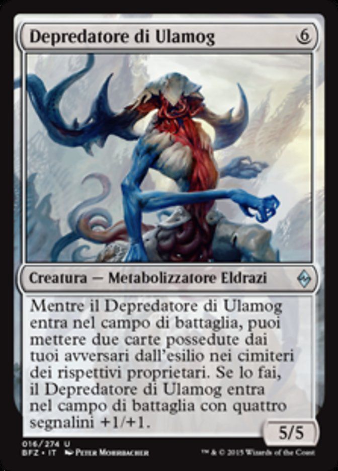 Carta MTG-Depredatore di Ulamog-Battaglia per Zendikar-N.016-ITA-EX-Uncommon