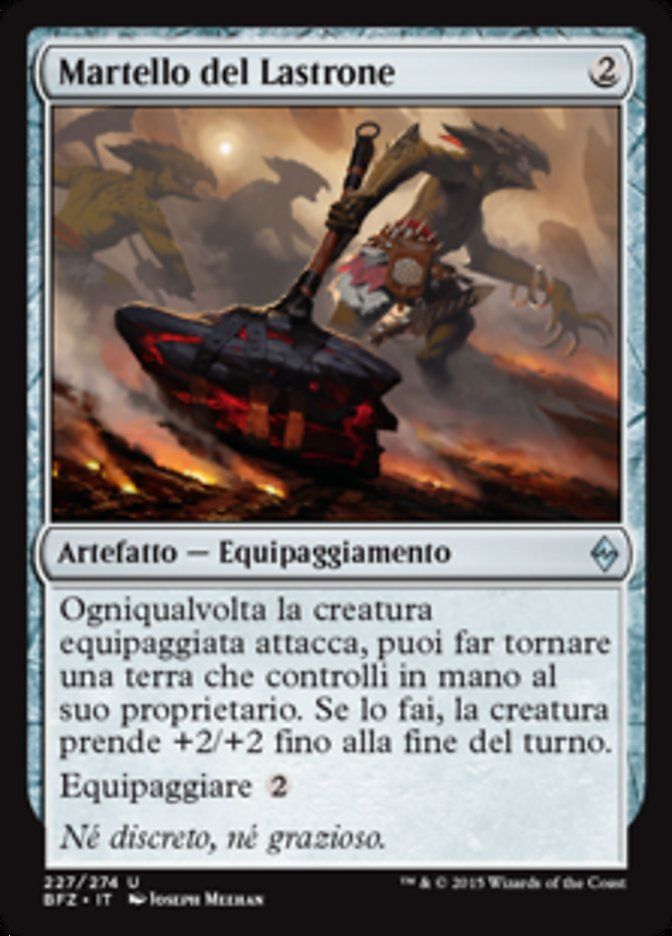 Carta MTG-Martello del Lastrone-Battaglia per Zendikar-N.227-ITA-EX-Uncommon