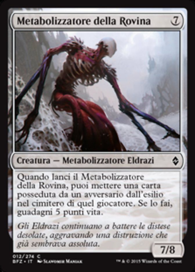 Carta MTG-Metabolizzatore della Rovina-Battaglia per Zendikar-N.012-ITA-EX-Comm