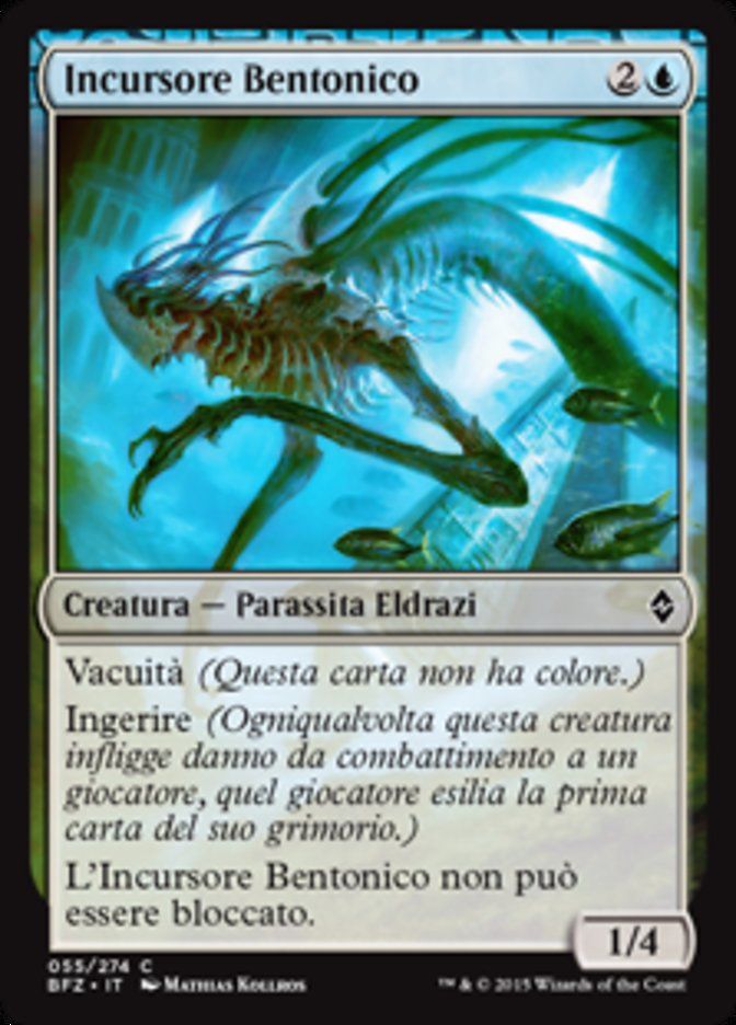Carta MTG-Incursore Bentonico-Battaglia per Zendikar-N.055-ITA-EX-Common