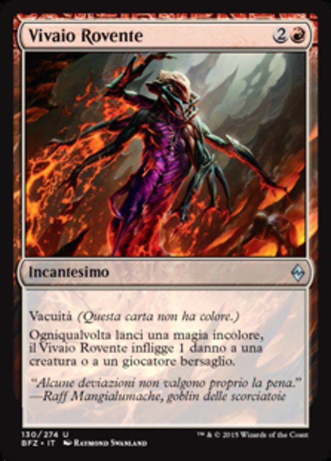Carta MTG-Vivaio Rovente-Battaglia per Zendikar-N.130-ITA-EX-Uncommon