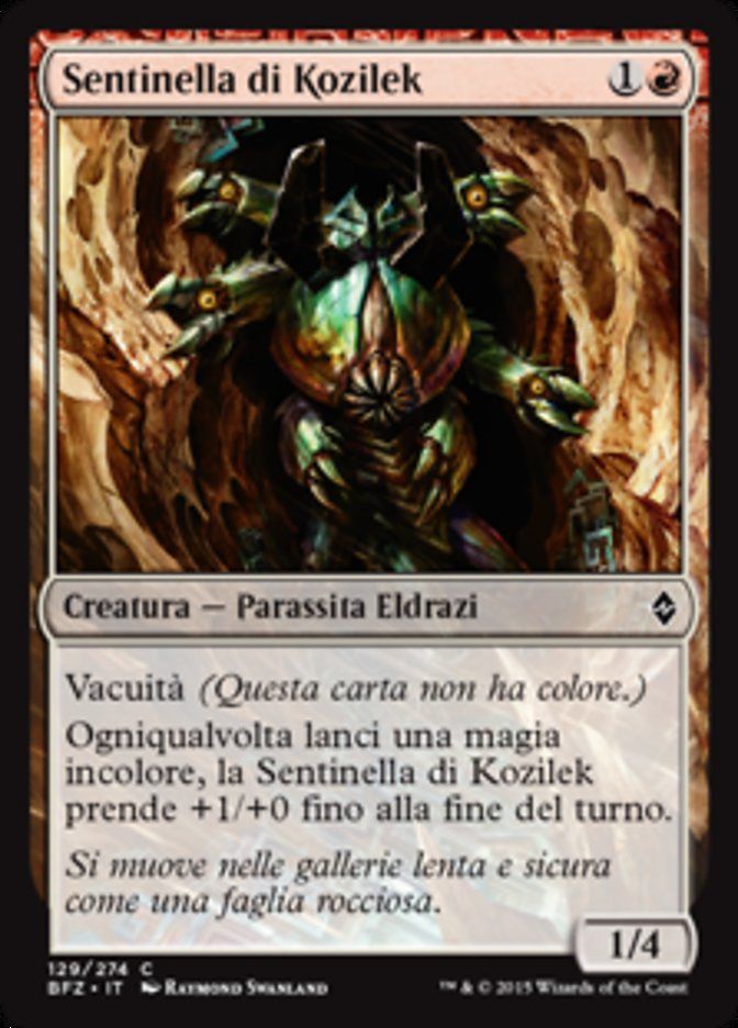 Carta MTG-Sentinella di Kozilek-Battaglia per Zendikar-N.129-ITA-EX-Common
