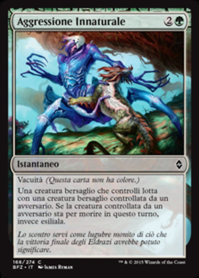 Carta MTG-Aggressione Innaturale-Battaglia per Zendikar-N.168-ITA-EX-Common