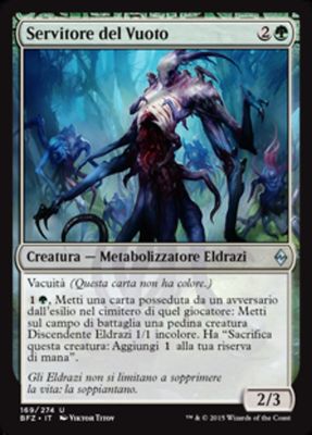 Carta MTG-Servitore del Vuoto-Battaglia per Zendikar-N.169-ITA-EX-Uncommon Carta MTG-Servitore del Vuoto-Battaglia per Zendikar-N.169-ITA-EX-Uncommon