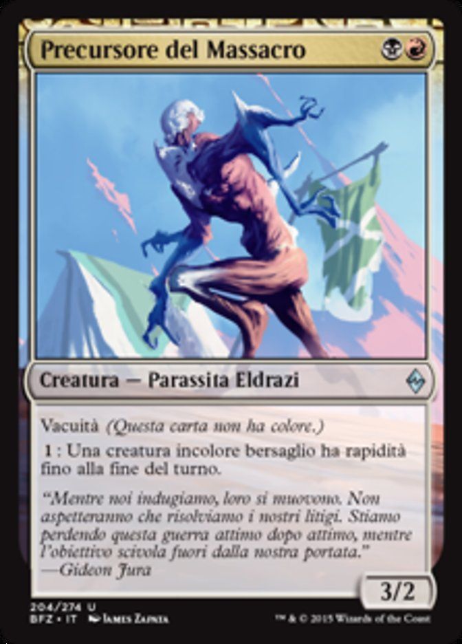 Carta MTG-Precursore del Massacro-Battaglia per Zendikar-N.204-ITA-EX-Uncommon