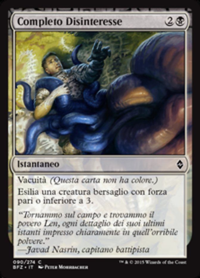 Carta MTG-Completo Disinteresse-Battaglia per Zendikar-N.090-ITA-EX-Common