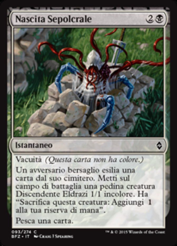 Carta MTG-Nascita Sepolcrale-Battaglia per Zendikar-N.093-ITA-EX-Common