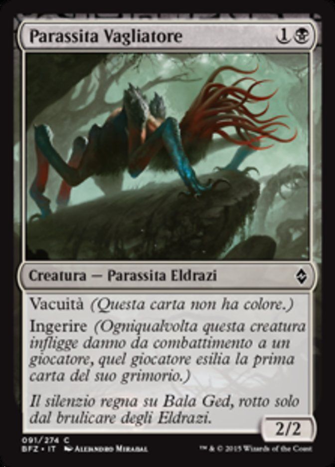 Carta MTG-Parassita Vagliatore-Battaglia per Zendikar-N.091-ITA-EX-Common