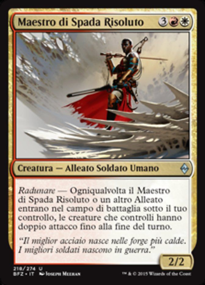 Carta MTG-Maestro di Spada Risoluto-Battaglia per Zendikar-N.218-ITA-EX-Uncomm