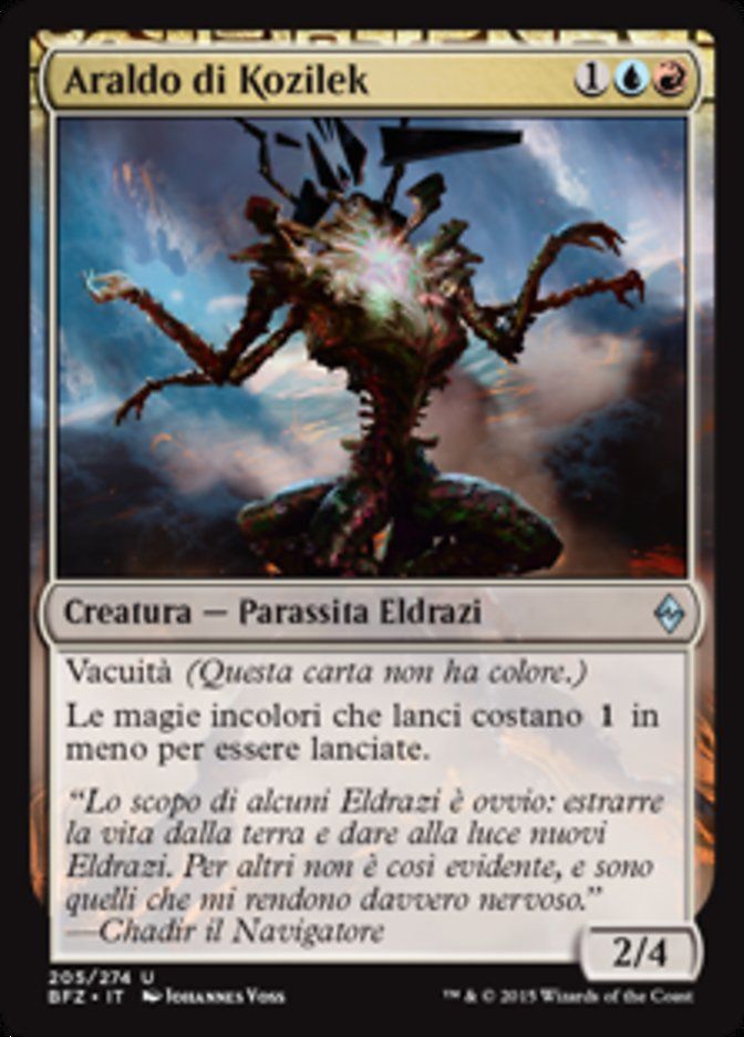 Carta MTG-Araldo di Kozilek-Battaglia per Zendikar-N.205-ITA-EX-Uncommon