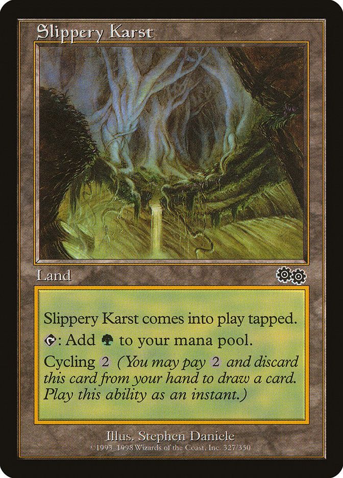Carta MTG-Slippery Karst-Saga di Urza-N.327-EN-Good-Common