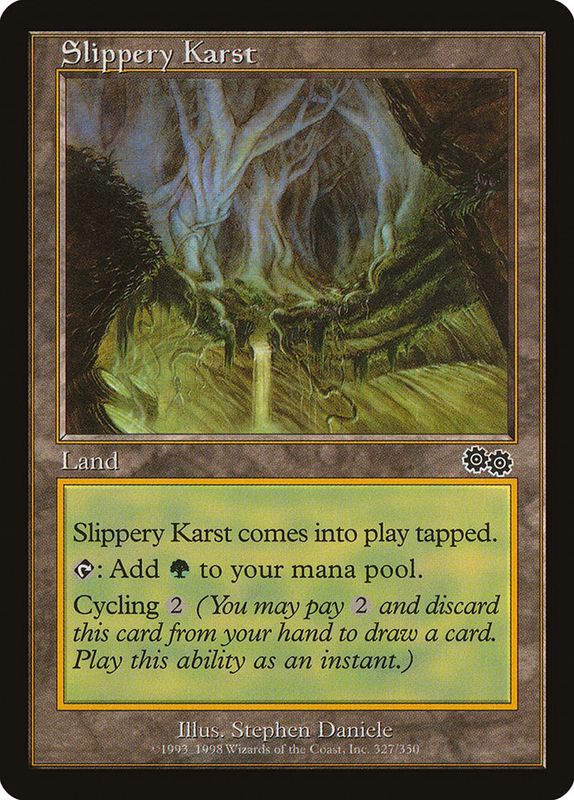 Carta MTG-Slippery Karst-Saga di Urza-N.327-EN-Good-Common