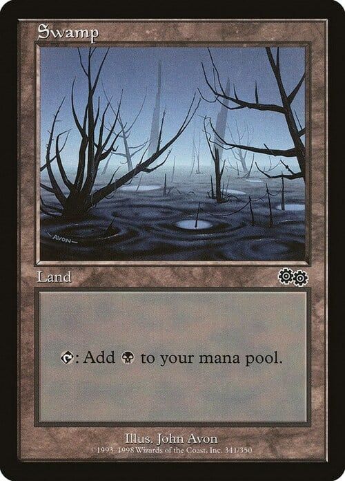 Carta MTG-Palude (V.3)-Saga di Urza-N.341-ITA-EX-Common