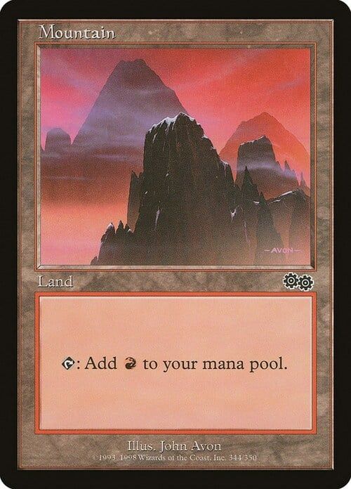 Carta MTG-Montagna (V.2)-Saga di Urza-N.344-ITA-EX-Common