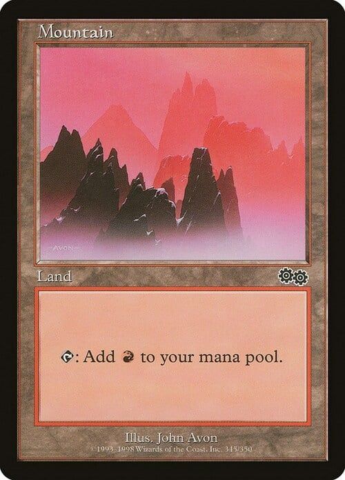 Carta MTG-Montagna (V.3)-Saga di Urza-N.345-ITA-EX-Common