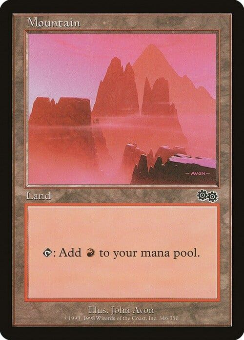 Carta MTG-Mountain (V.4)-Saga di Urza-N.346-EN-EX-Common