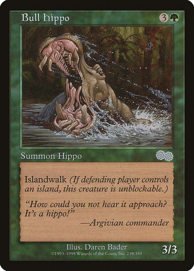 Carta MTG-Bull Hippo-Saga di Urza-N.239-EN-Poor-Uncommon