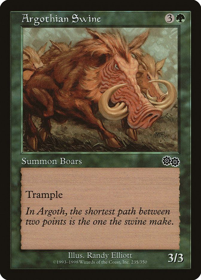 Carta MTG-Argothian Swine-Saga di Urza-N.235-EN-Poor-Common